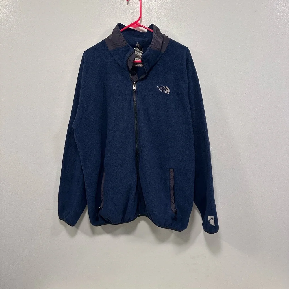 The North Face Navy Fleece zip up Jacket men’s Size XL!